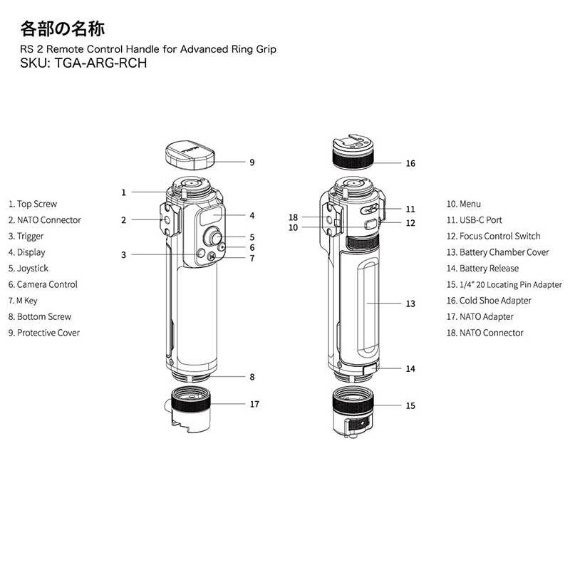 RS 2 Remote Control Handle for Advanced Ring Grip TGA-ARG-RCH